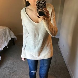 Cream V neck sweater
